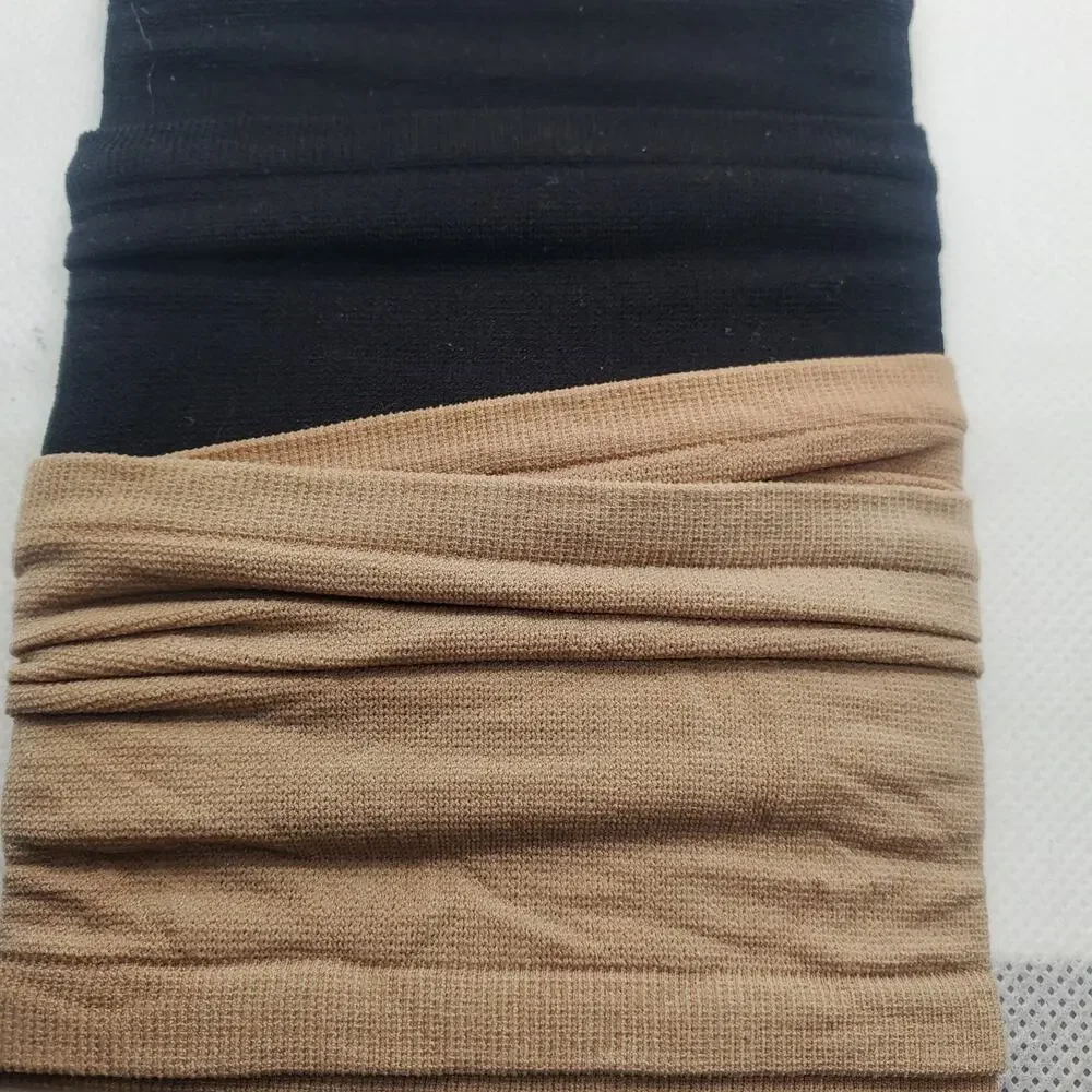 Hanes Too Foot Band 2 Pack Beige Black Womens Sheer Hosiery Socks One Size Fit M